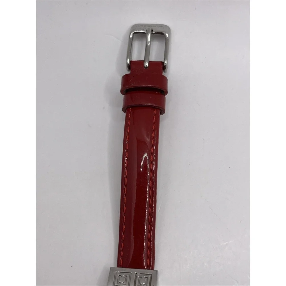 Liz‎ Claiborne Women's Quartz Watch Red Leather Band 32mm Case- New Battery